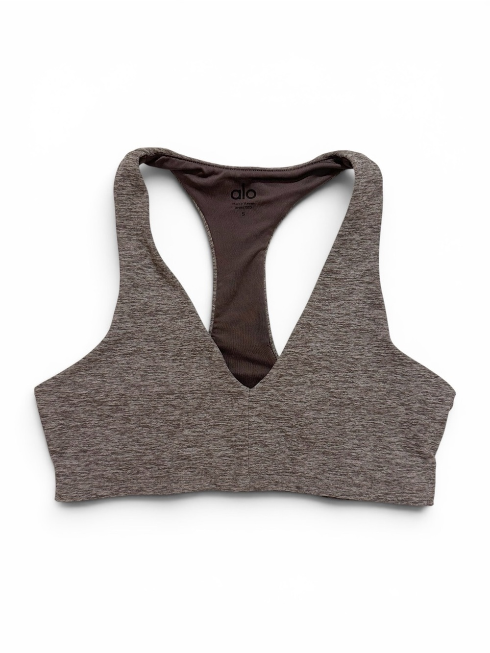 Alo Yoga Alosoft Base Bra in Smoky Quartz Small